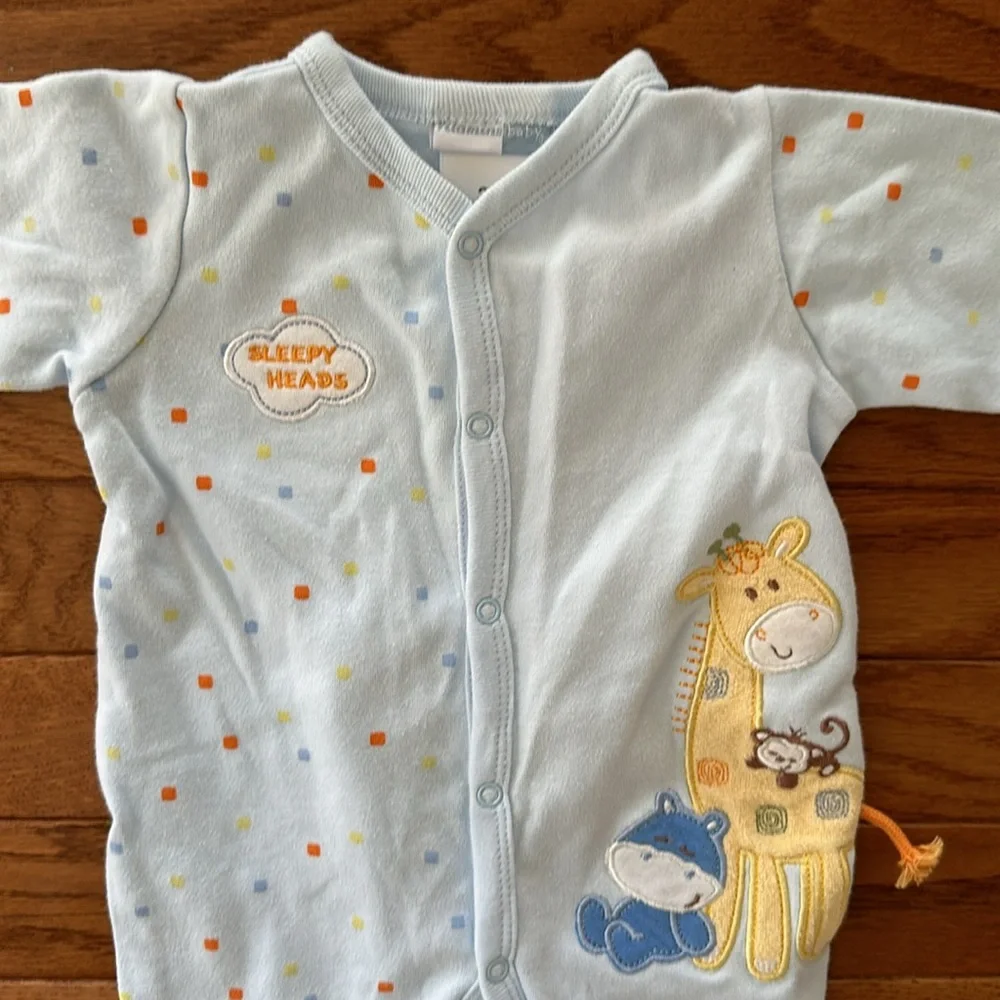🦒 VITAMINS BABY Pajamas gender neutral boys girls 3 months giraffe onesie